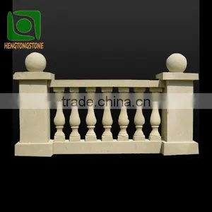 Hand Carved Outdoor Yellow Marble Railing thumbnail-1