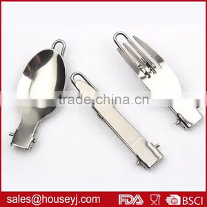 Folding Camping Tool Portable Stainless Steel Fork Outdoor Tableware Spoon & Knife Picnic thumbnail-2