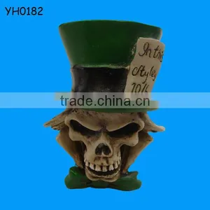 Custom Zombie Mad Hatter Resin Top Hat Skeleton Skull Head thumbnail-1