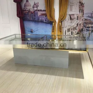 New Design Golden Glass Top Wedding Table With Crystal thumbnail-4