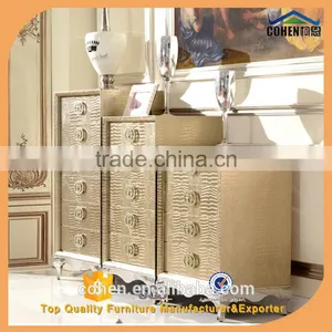 Unique Design Crocodile Texture PU Covering MDF Storage Cabinets With Display Chests thumbnail-1
