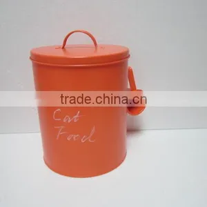 High Quality Cat Food Storage Box Metal With Scoop thumbnail-1