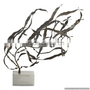 Antique Tree Design Metal Sculpture With Marble Base thumbnail-1