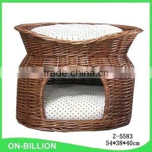 Pet Usage Hand Woven Wicker Dog House With Foam thumbnail-1
