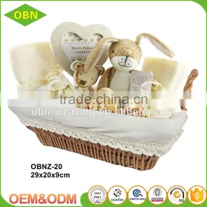 Natural Removable Cotton Linen Cheap Baby Toy Storage Basket Empty Wicker Bread Basket for Sale thumbnail-2