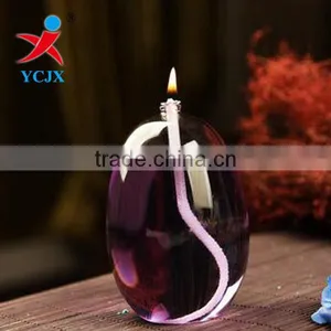 CUSTOM CLEAR ELLIPSE SHAPE GLASS OIL LAMPS thumbnail-1