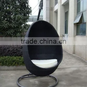 Patio Rattan Hanging Egg Chair & Stand thumbnail-2