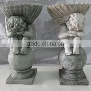 Fiberglass Clay Garden Outdoor Bird Bath thumbnail-1