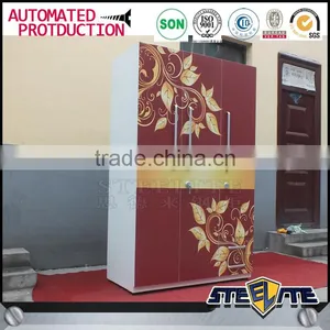 Indian Bedroom Wardrobe Designs 3 Door Steel Wardrobe Cabinet With Lock thumbnail-2