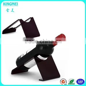 Custom Hot Bending Single Wine Bottle Display Holder on Desk for Stores thumbnail-1