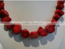 Wholesale 18" 12-15mm Red Original Coral Beads Necklace thumbnail-2