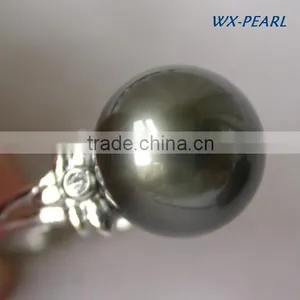 Gemstone Ring Custom Glass Pearl Ring Tahitian Pearl Ring thumbnail-3