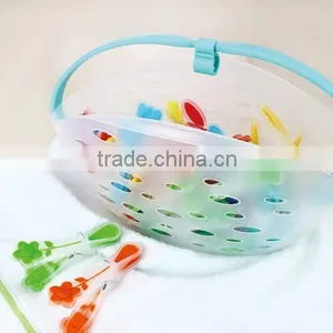 Low Price Stable Quality Hold All Kinds of Small Sundries Clothes Pegs With Plastic Basket thumbnail-2