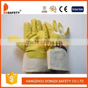 Yellow PVC Gloves White Back Working Hloves thumbnail-1