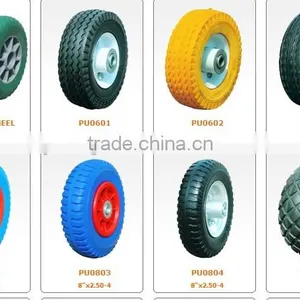 Flat Free Wheel pu Wheel 3.00-4 Solid Wheel thumbnail-6