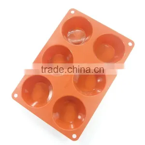 LFGB Certification Wholesale 6 Hole Half Round Shape Silicone Cake Mold / Jelly Pudding Mold Soap Chocolate Molds thumbnail-1