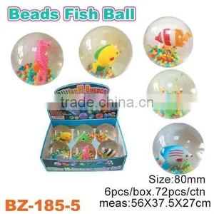 80mm TPU Fish Bouncing Ball With Beads thumbnail-1