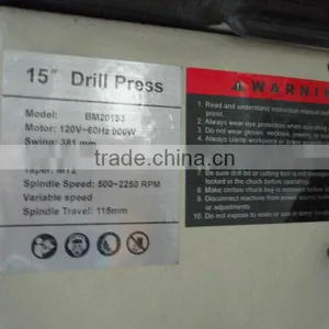 15" Variable Speed Drill Press With Dual Working Tables BM20133 NEW!! thumbnail-5