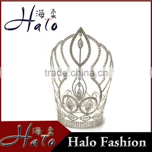 H172-121 Beauty Jewelry Rhinestone Fashion Big Pageant Crown thumbnail-1