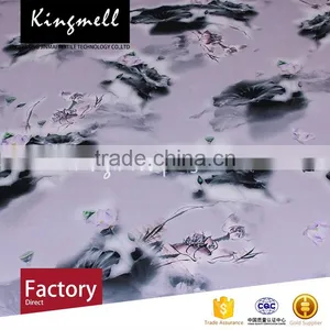 Custom Lotus Flower Digital Printed Silk Satin Fabric Cloth Material Fabric thumbnail-2