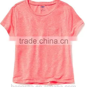Child Girls Linen Blend Basic Tee HST8063 thumbnail-1
