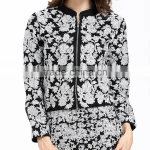 Domin Fashion Silver Yarn Embroider and Beading 2pcs Set Women's Coat thumbnail-2