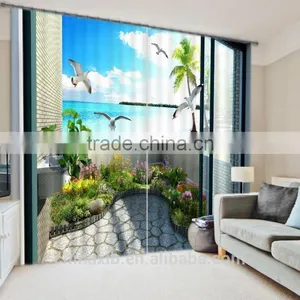 New Design 100% Polyester 3D Printed Digital Curtain for Window thumbnail-2