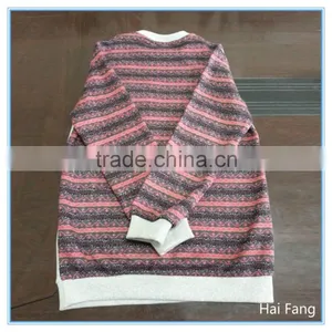 Fashion Design Printed Teen Girls Stipped Sleeve and Back T Shirt, Factory OEM Made Long Sleeve T Shirt thumbnail-4