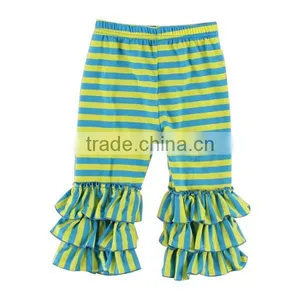 2017 Latest Style Cheap Tripple Ruffle Knit Cotton Baby Girls Wholesale Cotton Baby Pants With SGS Certificate thumbnail-5
