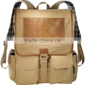 Field & Co. Cambridge 17" Computer Backpack - Cotton Canvas, Padded Laptop Sleeve, Tablet Pocket and Comes With Your Logo thumbnail-1