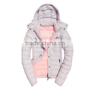 Women's Slim Double Zip Stay Warm Soft Quilted Hooded Winter Jackets thumbnail-4