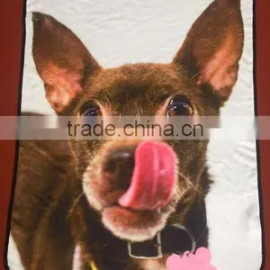 3D Photo Custom Fleece Throw Blanket Printed For Puppy Animal Dogs thumbnail-4