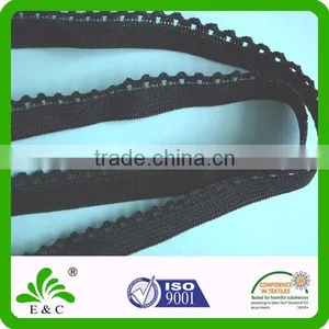 Black Picot Edge Crochet Nylon Rubber Elastic thumbnail-1