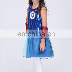 Wholesale Girl Fancy Party Captain America Costume FGCC-0149 thumbnail-5