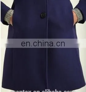 Lady's Navy Overcoat in the Winter thumbnail-3