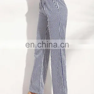 Fashion Design Ladies Vertical Striped Pockets Straight Long Pants Wholesale 2016 thumbnail-1
