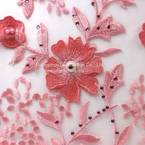 Fabric Tulle Lace Trustwin Embroidered 3d Flower Lace Fabric thumbnail-3