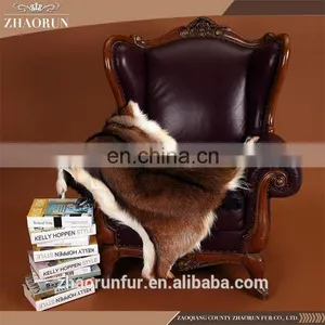 High Quality Natural Real Goat Fur Blanket Rug thumbnail-1