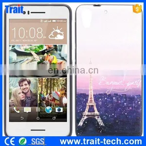 Silk Grain Leather Skin Colorful Painting Soft TPU Back Case for HTC Desire 728 thumbnail-1