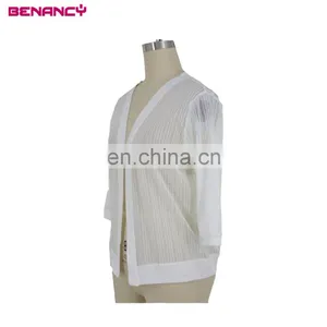 Stripe Jacquard Lace Woman Short Cardigan Bolero thumbnail-3