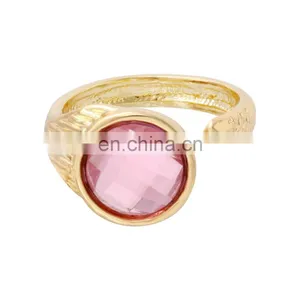 Fashion Gold Tone Royal Blue Single Stone Finger Ring for Gifts thumbnail-2