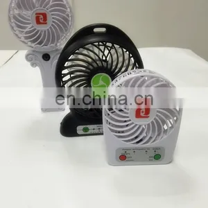 Custom Logo Printing Rechargeable Mini USB Desk Fan With LED Light thumbnail-6