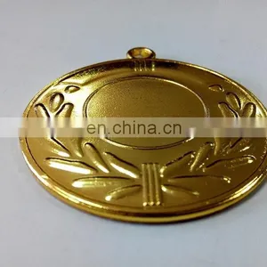 Wholesale Oliver Leaf Blank Iron Medal in Shiny Gold Plating thumbnail-2