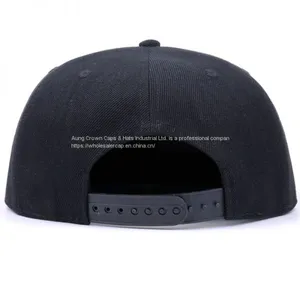 China Acrylic 6 Panel Black Custom 3D Embroidery Snapback Hats thumbnail-5