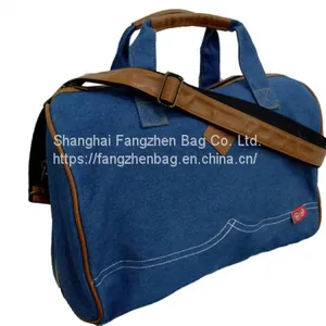 Canvas Denim Weekender Bag Travel Bag Duffel Bag thumbnail-2