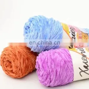 5mm Thickness for Hand Knitting and Crochet Velvet Yarn 100% Polyester Chenille Yarn for Hats and Scarfs thumbnail-6
