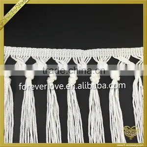 Wholesale White Long Tassels Handmade Fringe Trim for Bag FT-006 thumbnail-3