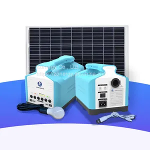 Portable Mini Large Capacity Solar 100w PV 4 Light Bulbs Energy Storage System thumbnail-1