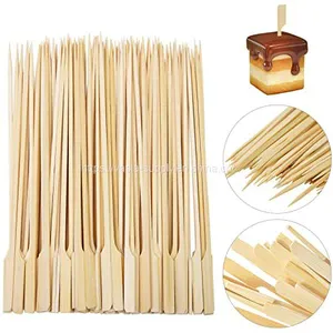 Natural Bamboo Paddle Pick Skewers 30cm With Logo for Kebab Barbecue, Roasting, Fruit thumbnail-1