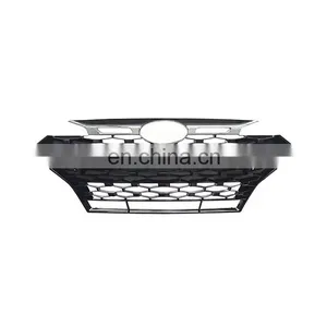 Front Honeycomb Grill Auto Parts Car Front Grill Radiator Mesh Chrome Black Frame Style for Hyundai Elantra 2019-2021 thumbnail-1